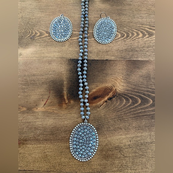 Pink panache set grey rhinestone - Picture 1 of 2